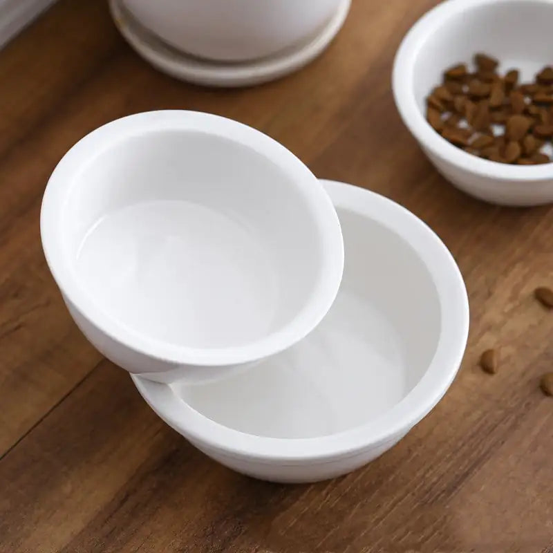 Ceramic Double Pet Food Bowl for Cats and Dogs
