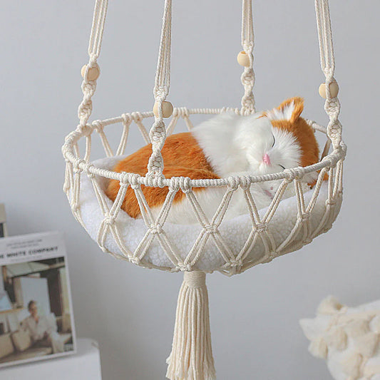 Large Macrame Cat Hammock Hanging Swing Bed