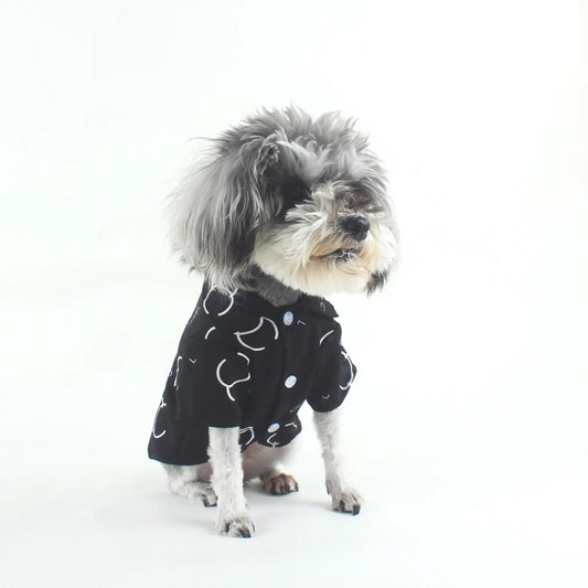 Casual Black Letter Shirt for Pet Dogs