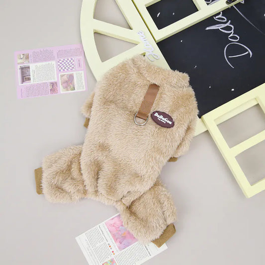 Tricolor Dog Sweater with Four Legs for Winter Warmth