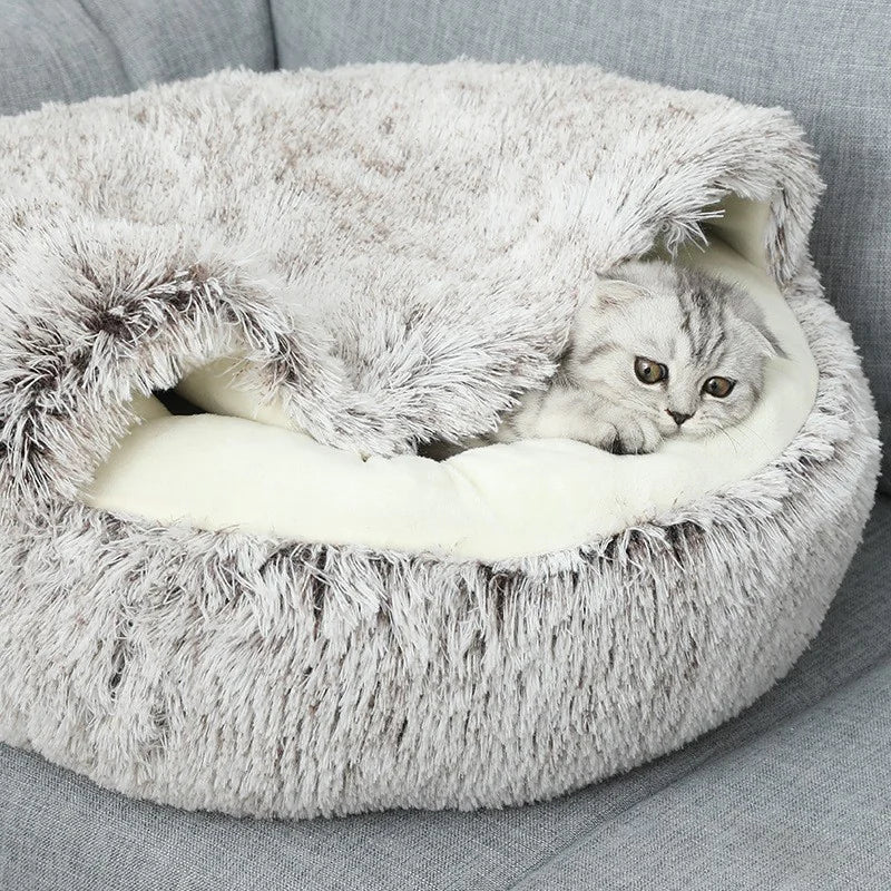 Winter Warm Pet Shell Semi-Enclosed Cat Bed