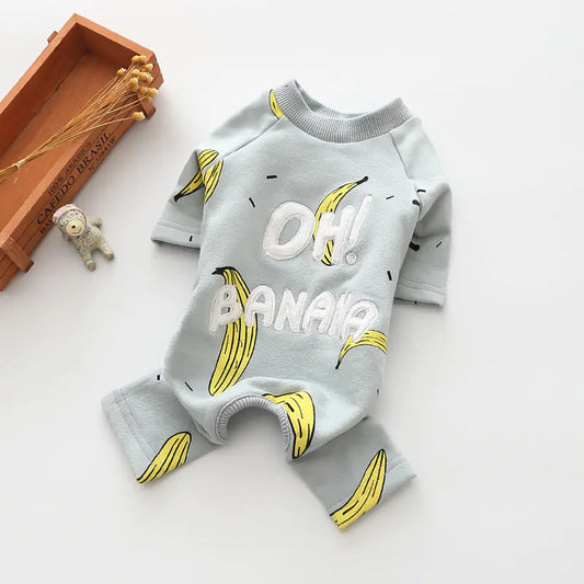 Banana Print Elastic Casual Dog Clothes