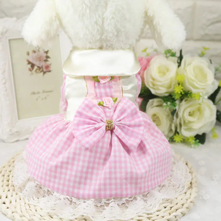 British Style Cotton Plaid Dog Clothes