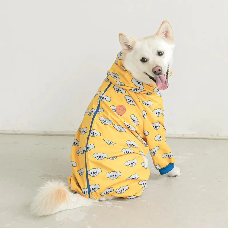 Hooded Raincoat for Dogs - Fashionable Four-Legged Design