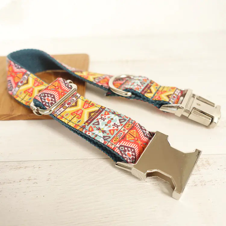 New Metal Buckle Dog Collar - Ethnic Style Pet Accessory