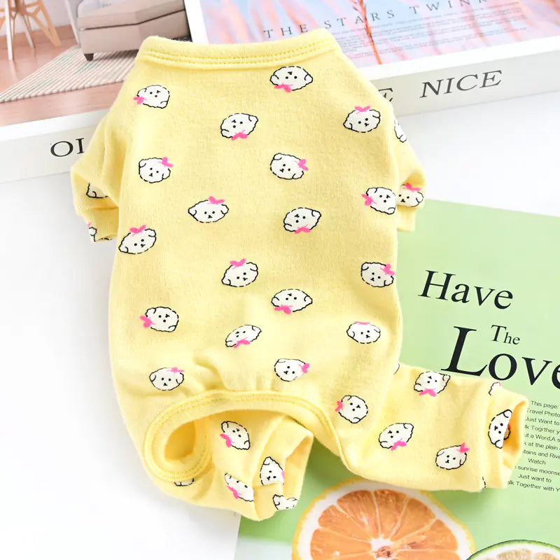 Cotton Cute Pet Pajamas for Dogs in Spring & Autumn