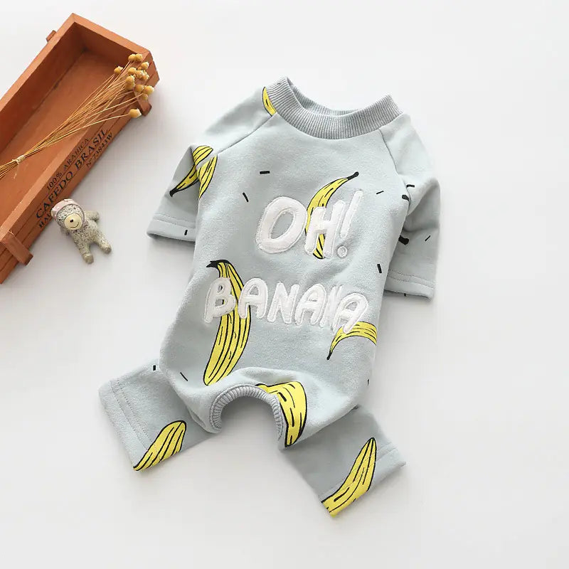 Banana Print Elastic Casual Dog Clothes