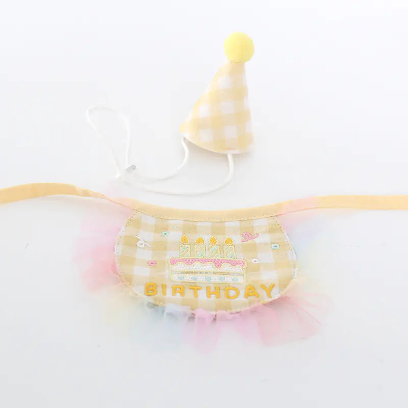 Dog Birthday Cake Bib Towel for Pets