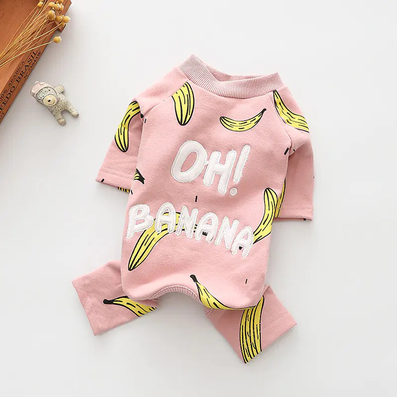 Banana Print Elastic Casual Dog Clothes