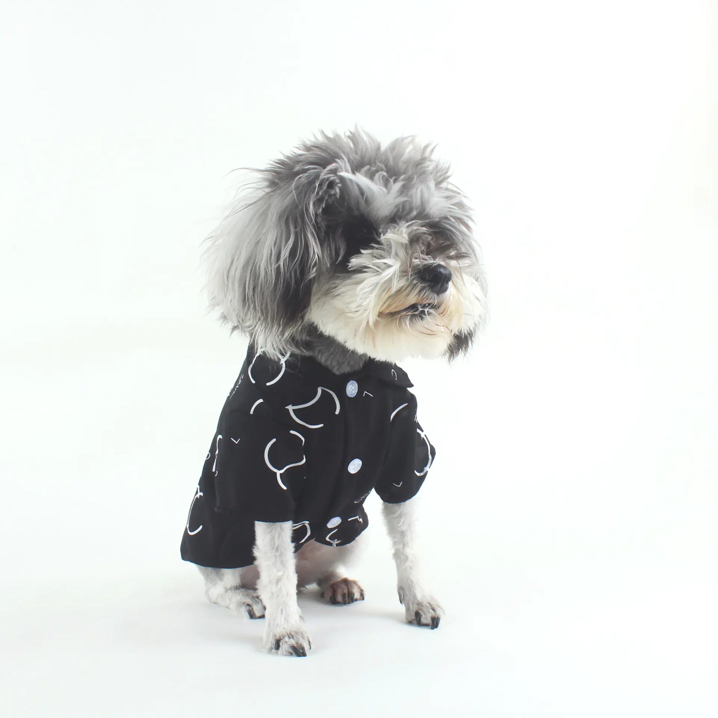 Casual Black Letter Shirt for Pet Dogs