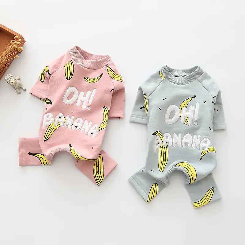 Banana Print Elastic Casual Dog Clothes