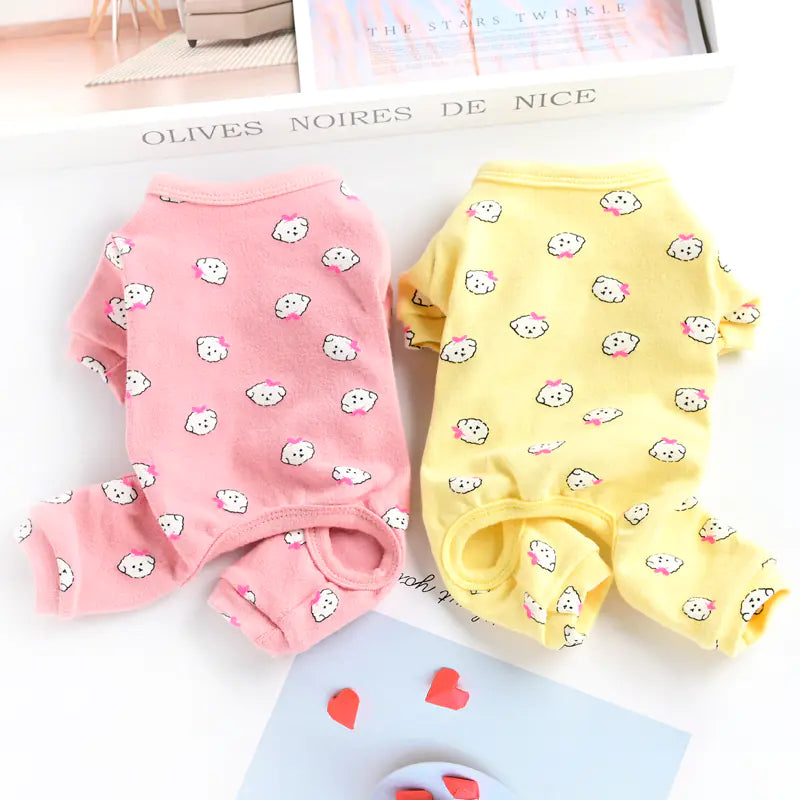 Cotton Cute Pet Pajamas for Dogs in Spring & Autumn