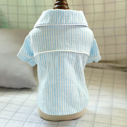 Striped Cotton and Linen Pajamas for Pets